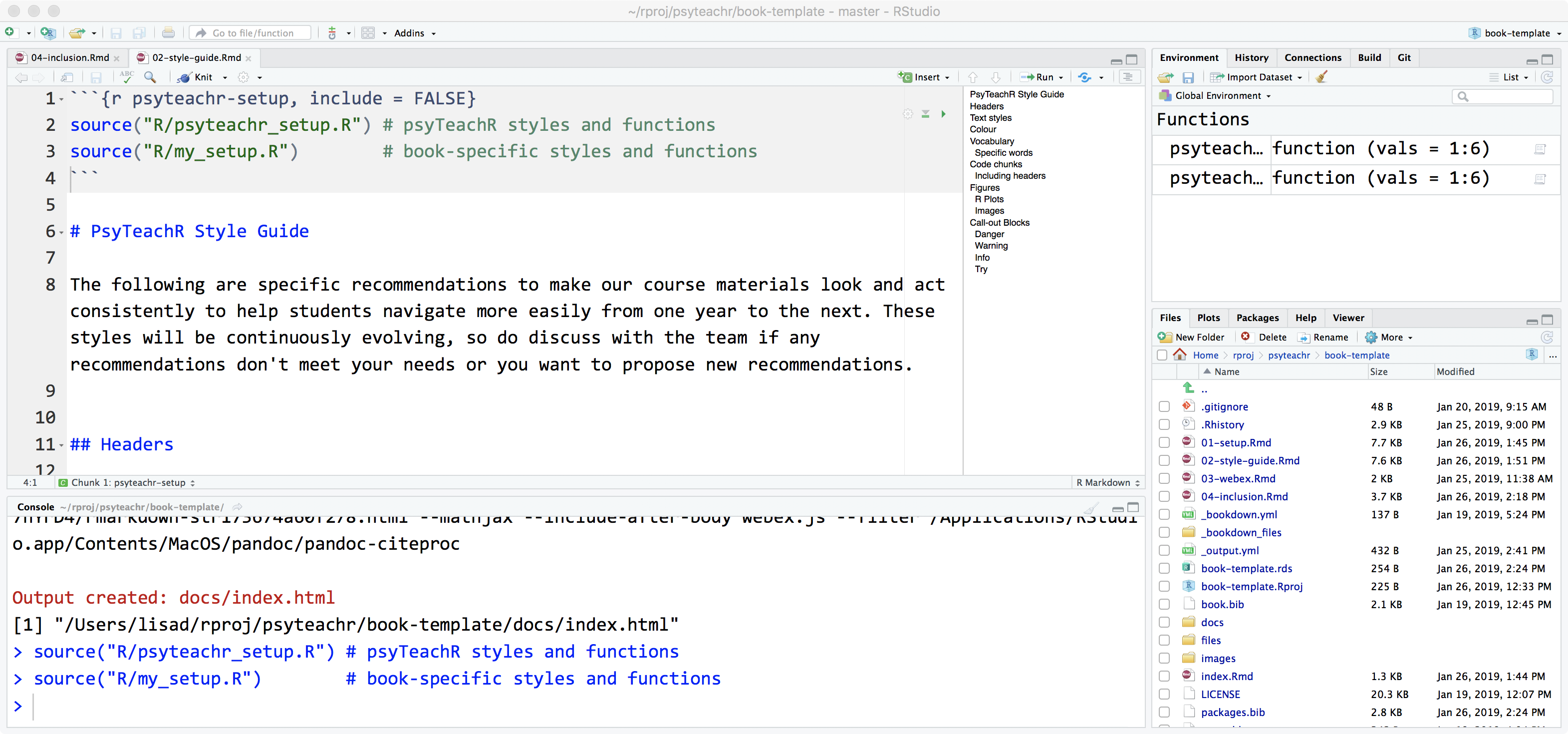 Default RStudio pane layout.