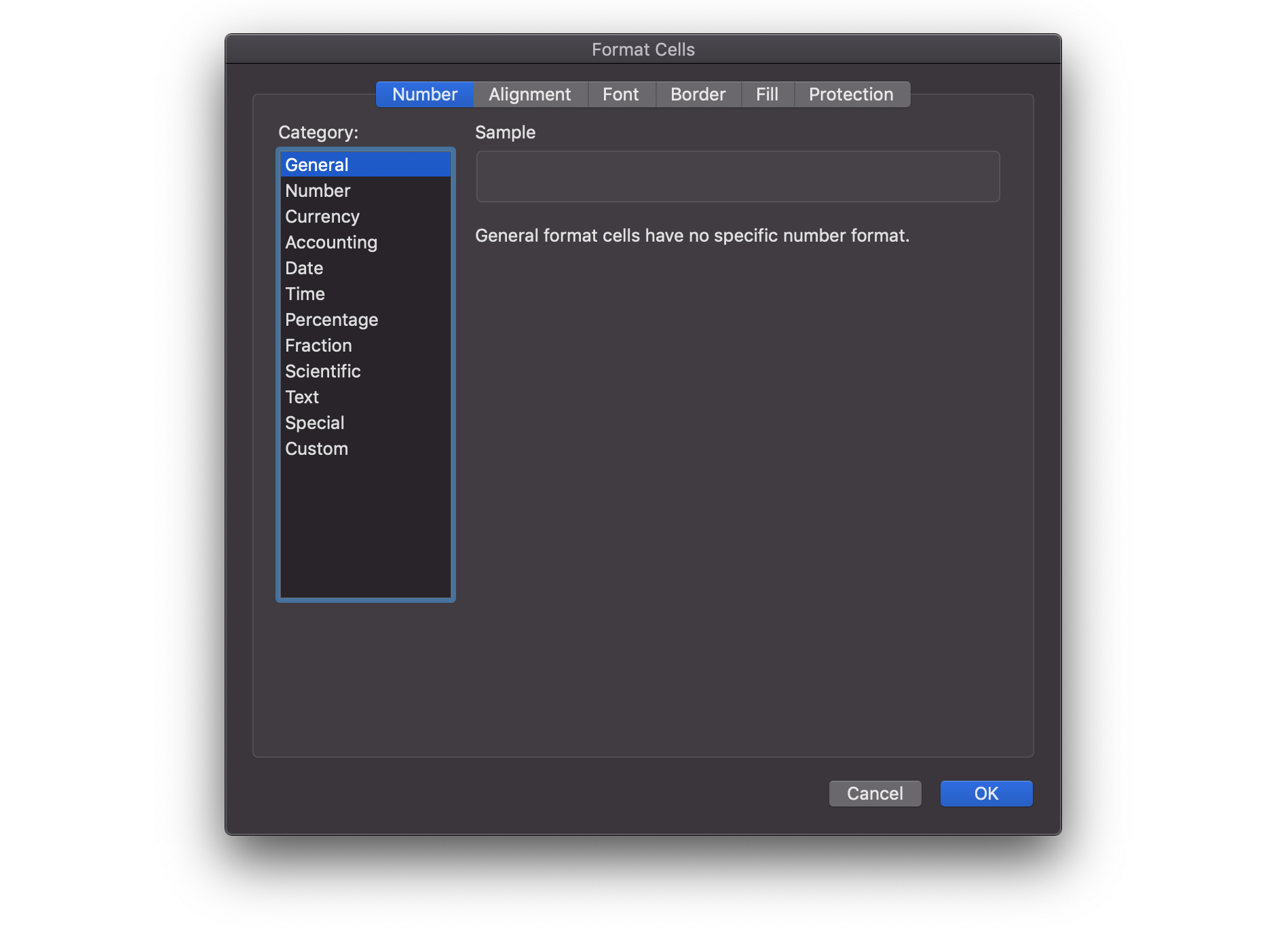 The Excel graphical user interface showing cell type categories like General, Number, Accounting, Curr4ency, etc.